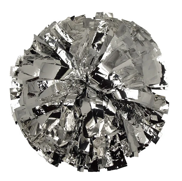 6" Baton Handle WHITE SHOW POMS PAIR 