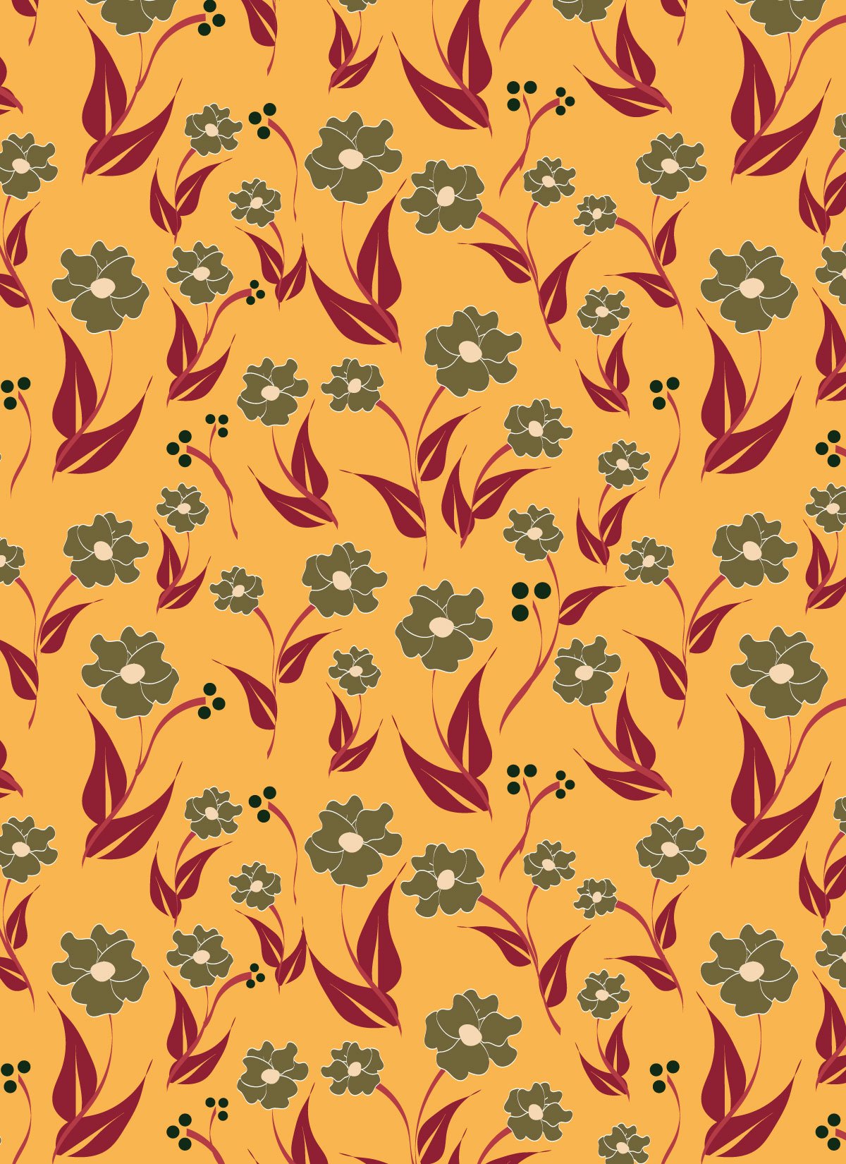 Flowers - Mustard Bkg Print.jpg