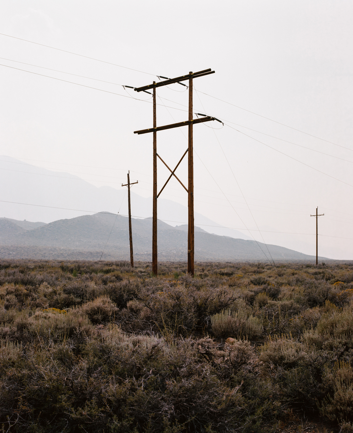  Power Lines and Wildfire Smoke. Convict Lake, CA. August 2015. 