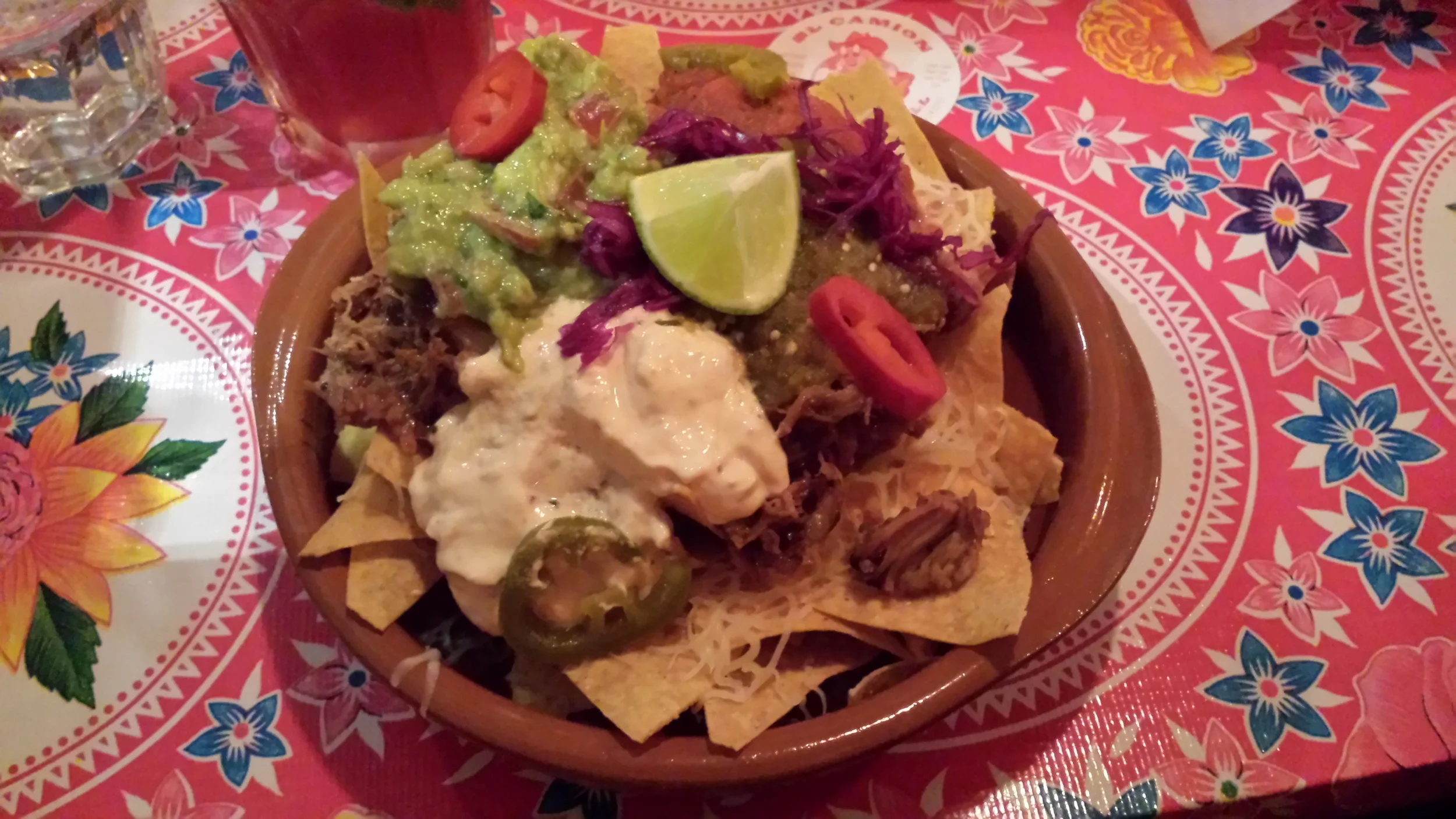 Melted Jack Cheese, Guacamole, Salsa, Sour Cream, Pork Carnitas, Jalapenos
