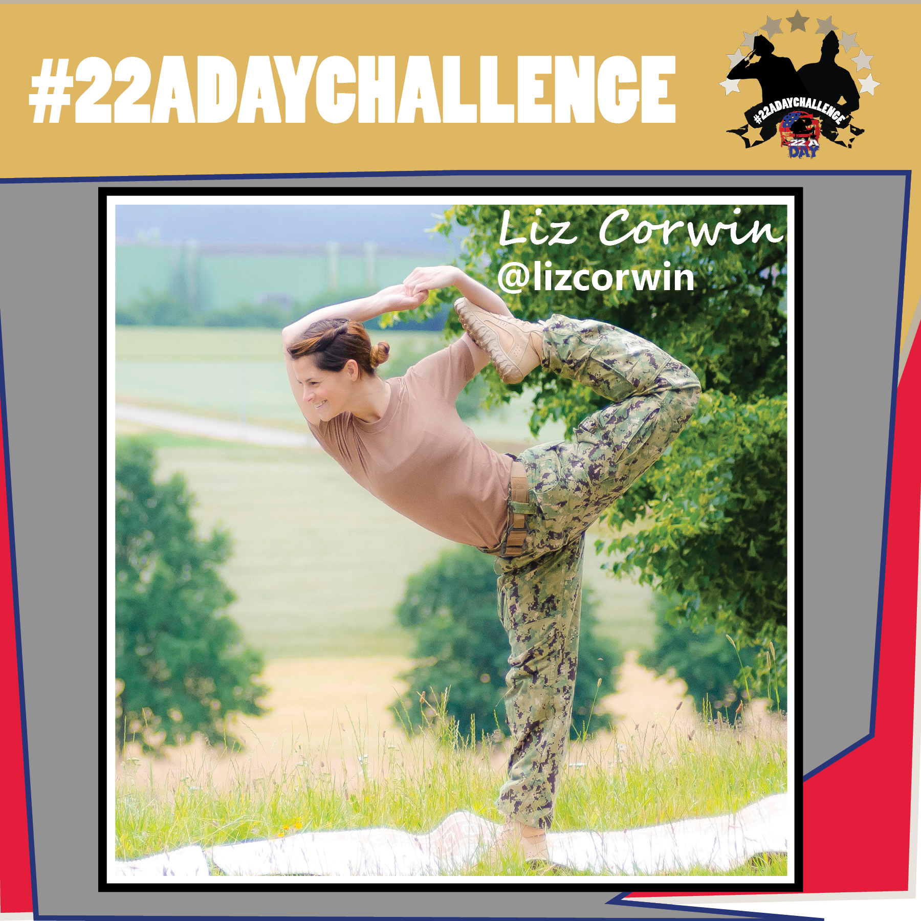 Liz Corwin US Navy | 11-years | F-18 Pilot Liz Corwin is a former Navy F-18 pilot and world-traveling yoga teacher whose online videos, and social media inspirations nurture the basic human desires for adventure, curiosity and freedom. Her wandering-spirit and Walkabout-lifestyle drive her fresh and challenging classes and workshops. Wander with her on Instagram & Facebook & visit www.walkaboutyoga.com Liz is an ambassador for Kira Grace Yoga, The Give Back Yoga Foundation, Warriors For Healing, and Cover Model of Beryl Bender Birch’s new book “Yoga for Warriors” (free copies for military) from her website. Currently working for the European Headquarters Command in Stuttgart, Germany as well as teaching yoga to military service members at the Warrior Transition Program in Sembach, Germany . 