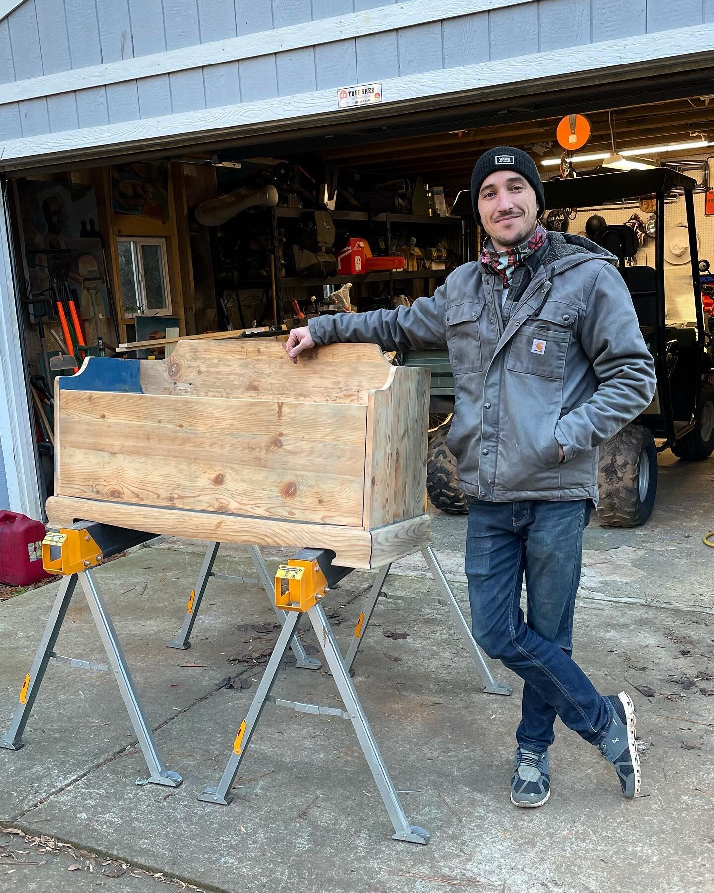 Happy birthday to the best husband and dad to be! 💙 Photo is from the other day when Austin was working on restoring a toy chest that used to be his and has been passed down in his family. 😊
.
.
.
#diy #babyprep