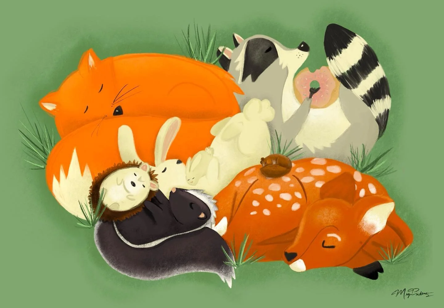 I drew this to print and hang in the nursery. 💚 I think it&rsquo;s done, it is always so hard for me to stop and call a project finished.
.
.
.
#procreate #nursery #nurserydecor #woodland