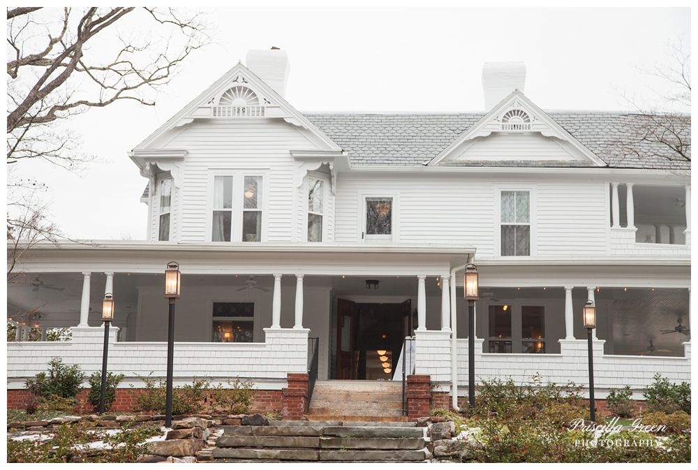 When you first walk in you are greeted by stairs that lead to the front door and grand surround white porch.