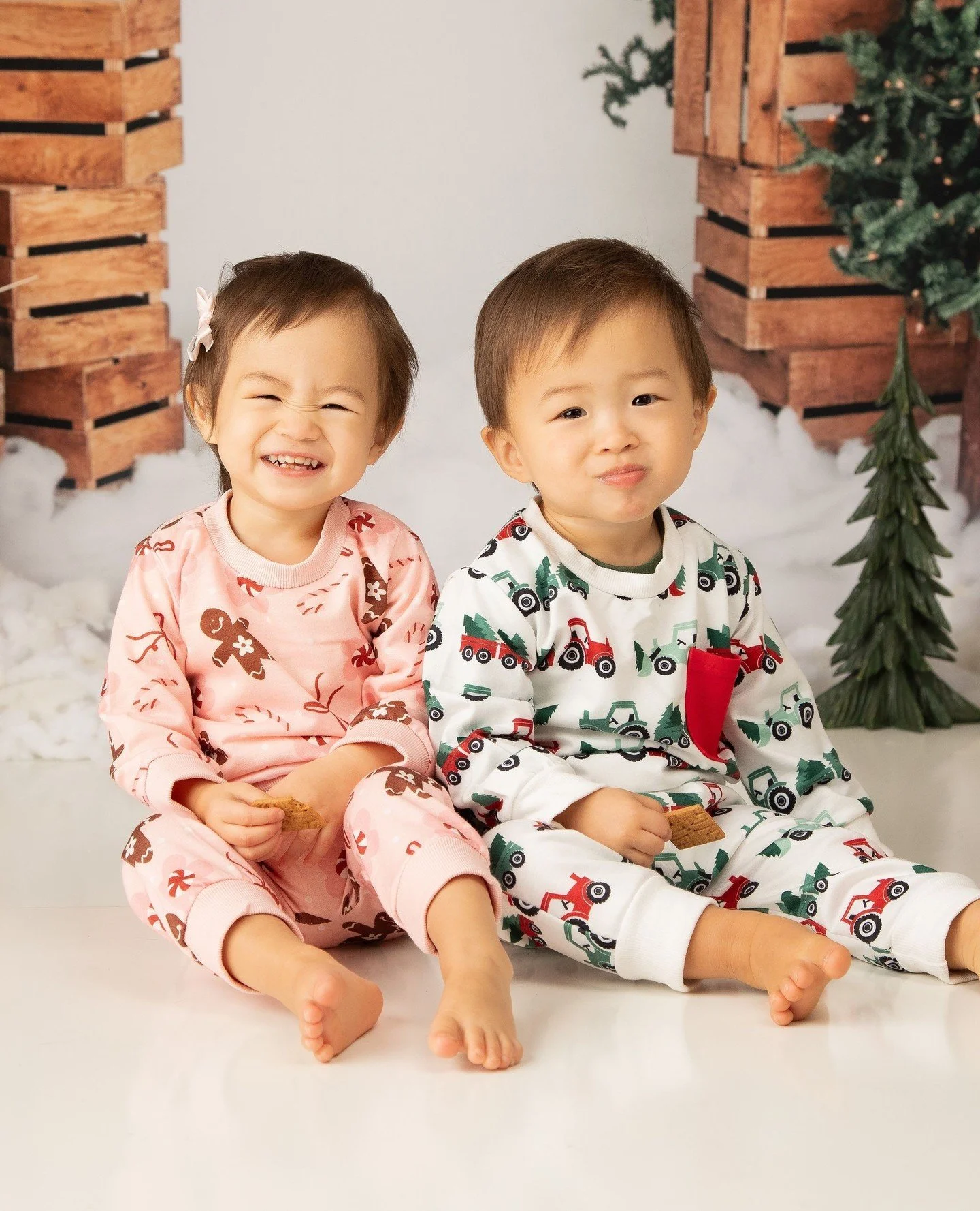 Is there anything sweeter than brother and sister in their Christmas jammies?🍪🎄 We're experts in capturing your wiggle worms in their sweetest sibling moments❤️⁠
⁠
Maternity &bull; Newborn &bull; 1 year &bull; Family⁠
1609 Sardis Rd. N, Charlotte N