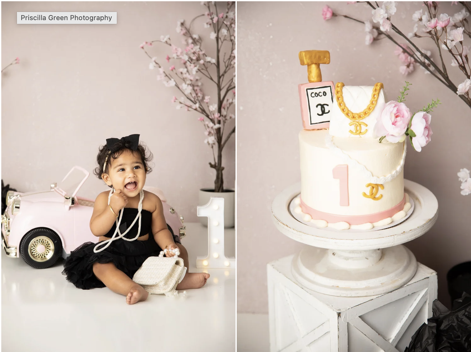 One Year Milestone &amp; Cake Smash: Coco Chanel and Strawberry themed  