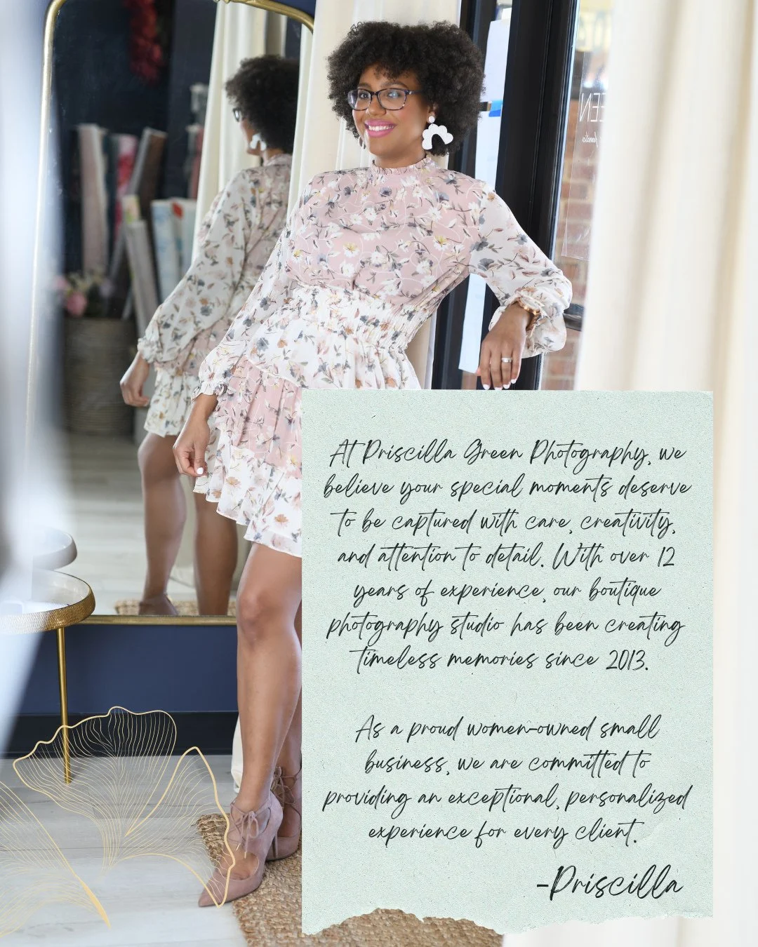 At Priscilla Green Photography, we believe your special moments deserve to be captured with care, creativity, and attention to detail. With over 12 years of experience, our boutique photography studio has been creating timeless memories since 2013. A