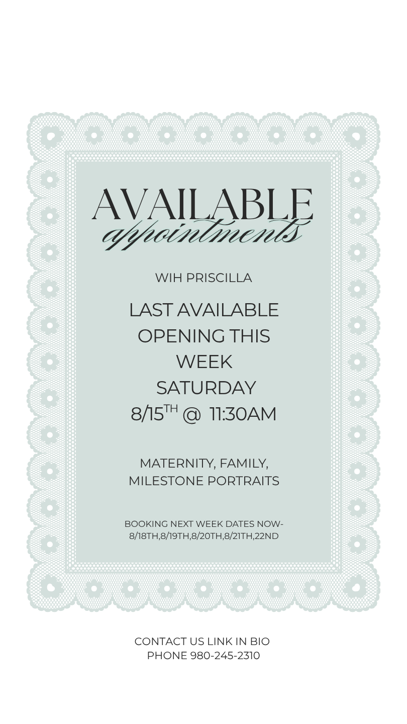 available date this week sat aug 15th @11:30am