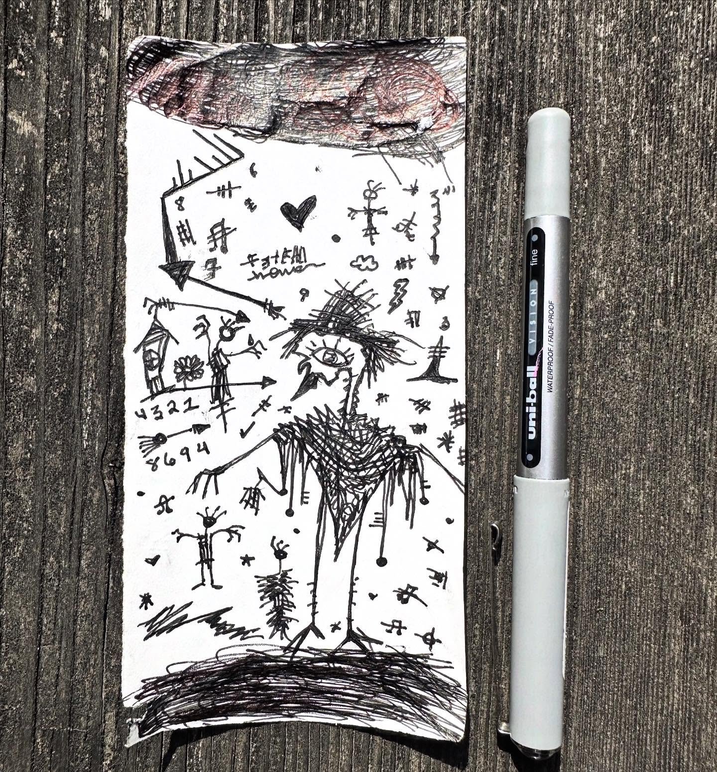 Accidentally Ashley // abcorduroy.com 
#art #drawing #comics #zzzwalking #abcorduroy #artforsale #magic #symbols #sigils #uniball
