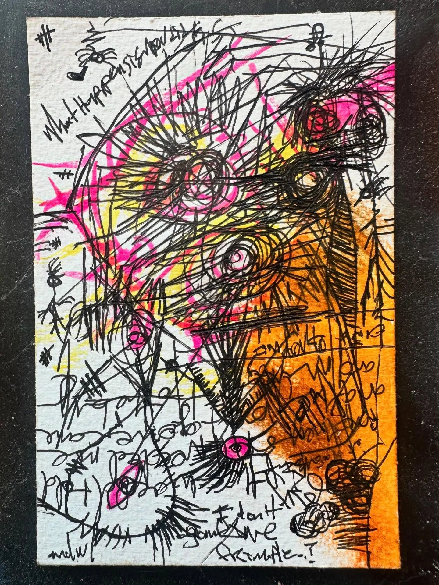 A Little Bit Overstimulated // abcorduroy.com 
#art #drawing #comics #zzzwalking #abcorduroy #artforsale #magic #ink #uniball #symbols #sigils #watercolor