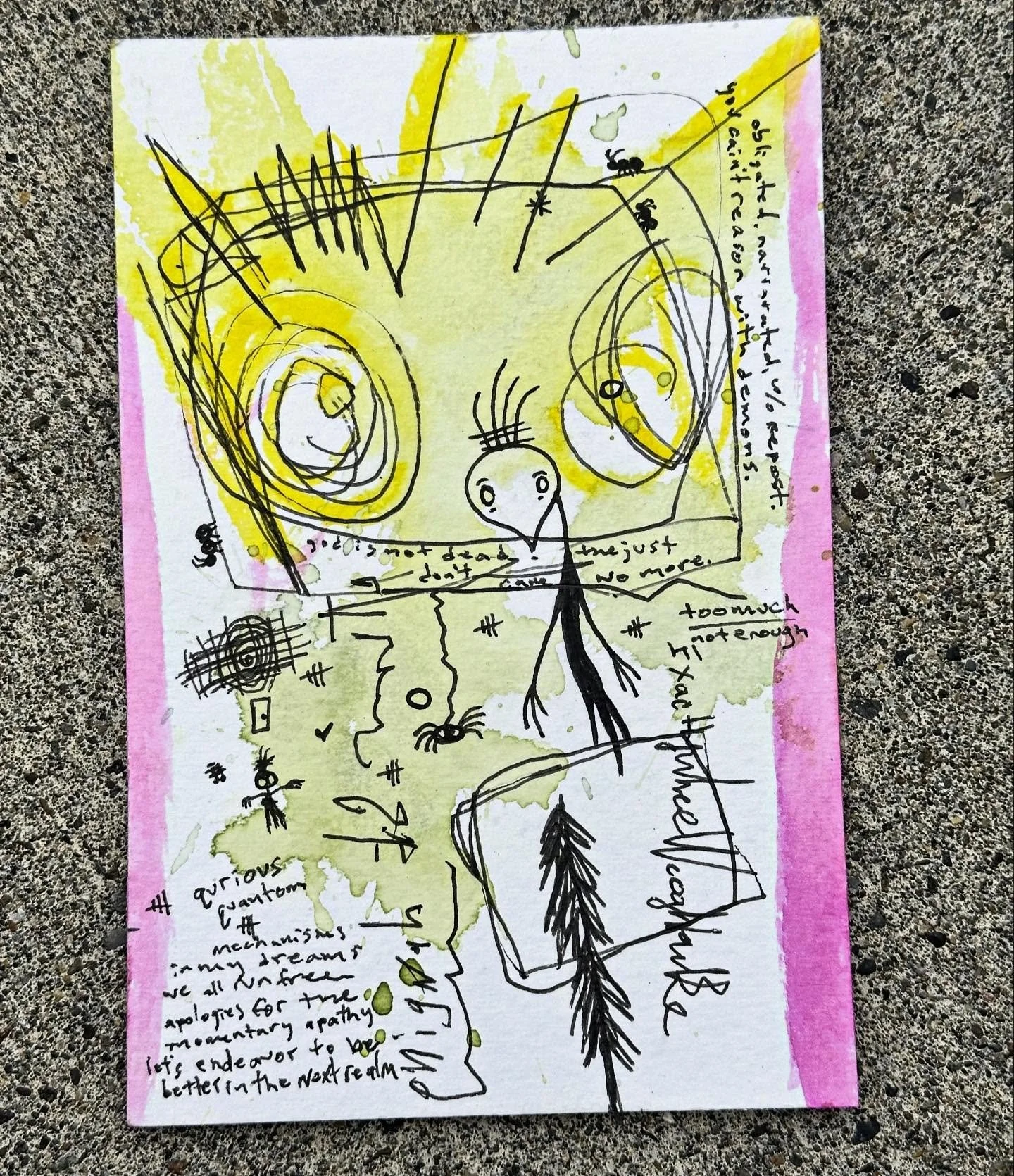 You Cain&rsquo;t Reason With Demons // abcorduroy.com 
#art #drawing #comics #zzzwalking #abcorduroy #artforsale #magic #ink #uniball #symbols #sigils #watercolor