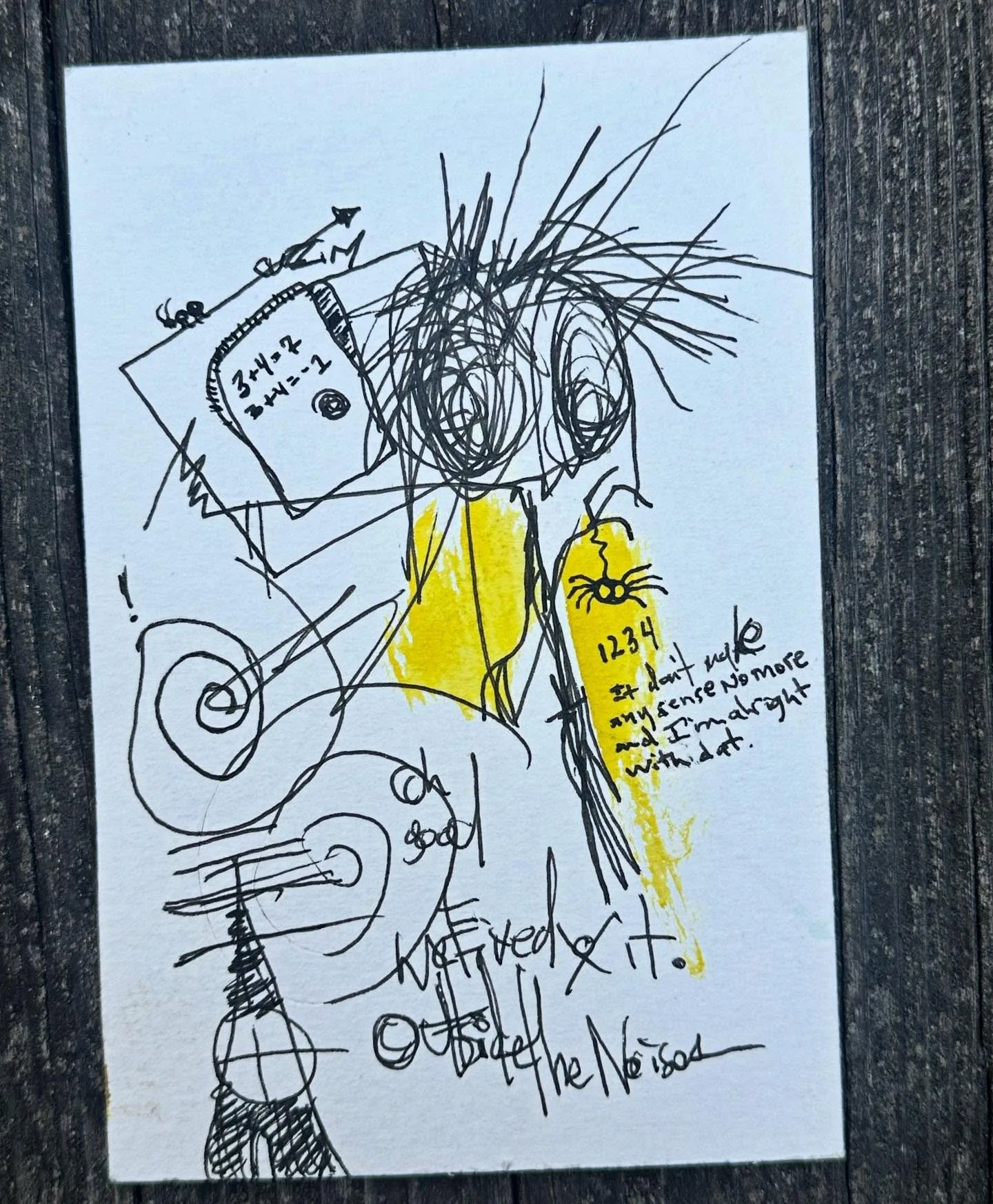 Oh Good We Fixed It (Outside The Noise) // abcorduroy.com 
#art #drawing #comics #zzzwalking #abcorduroy #artforsale #magic #ink #uniball #symbols #sigils #watercolor