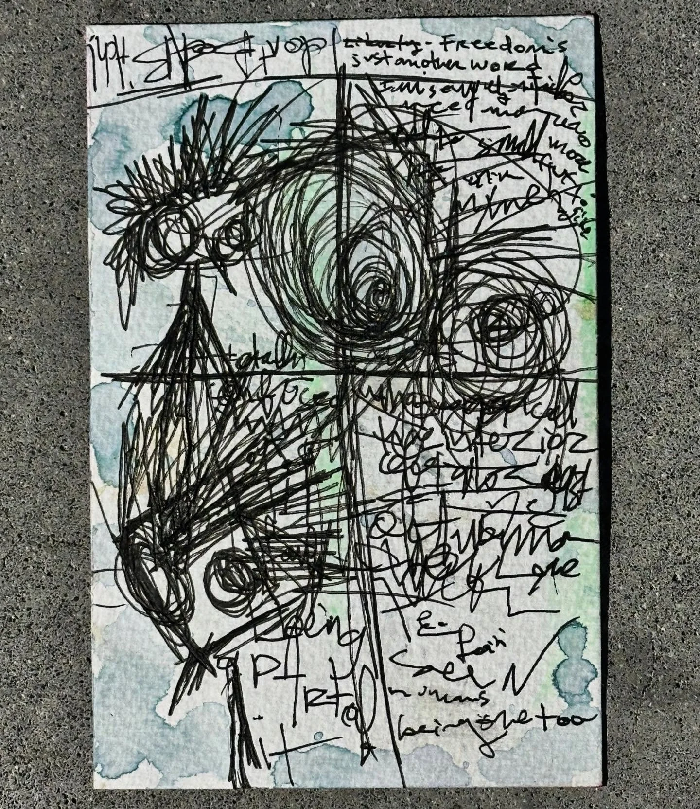 Freedom&rsquo;s Just Another Word For No More Fucks To Give // abcorduroy.com 
#art #drawing #comics #zzzwalking #abcorduroy #artforsale #magic #ink #uniball #symbols #sigils #watercolor