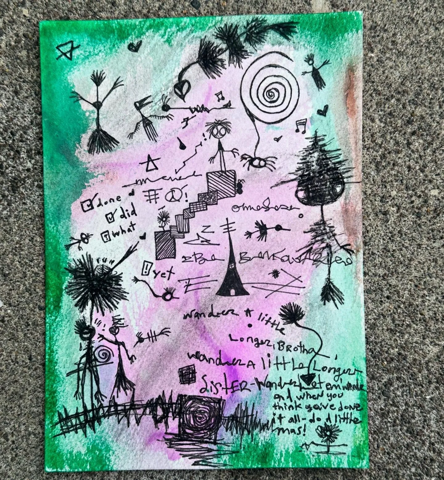 And When You Think You&rsquo;ve Done It All-Do A Little Moss // $20 OBO // #art #magic #dailycomic #watercolor #zzzwalking