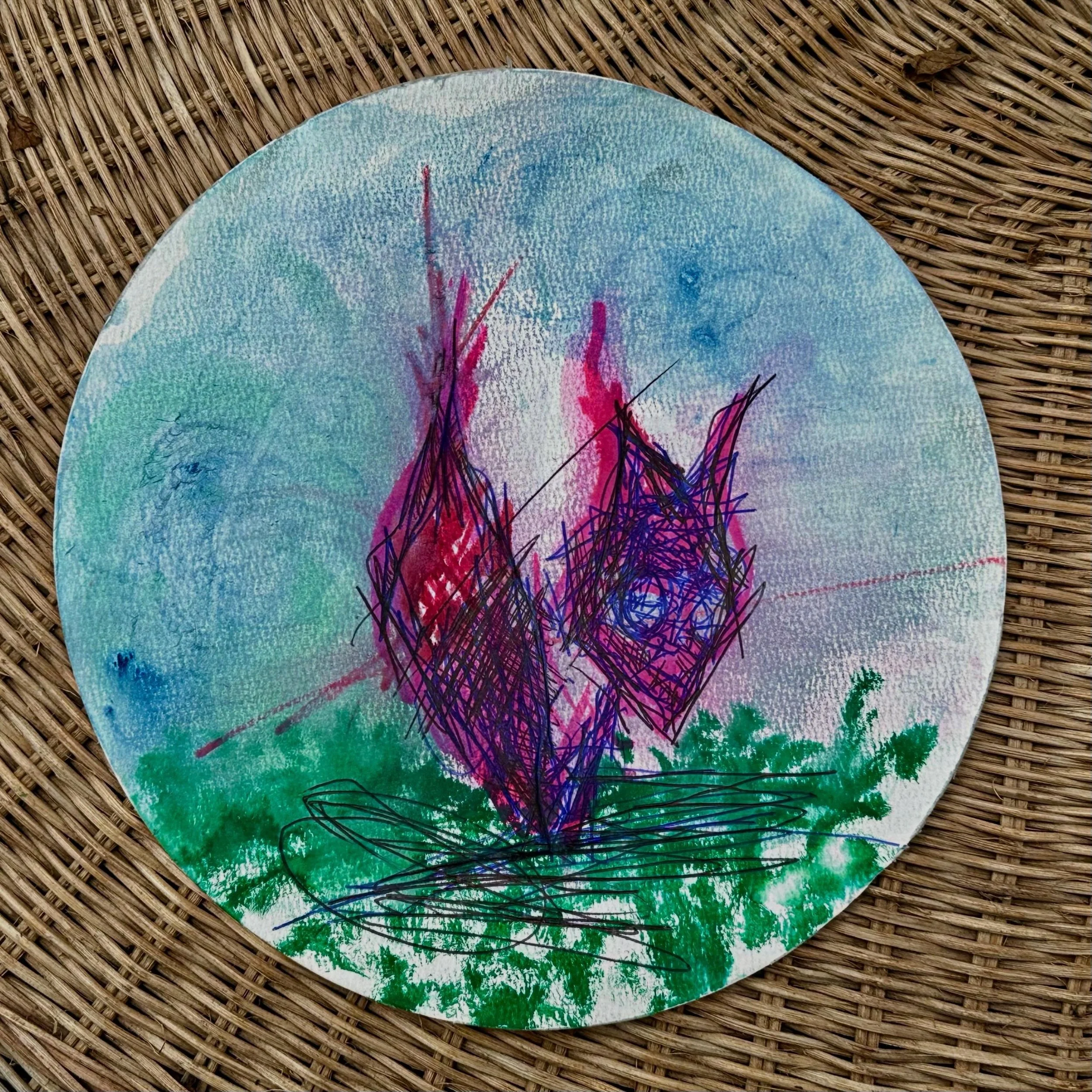 Playing In The Yard // $20 // abcorduroy.com // #art #magic #zzzwalking #watercolor #fox