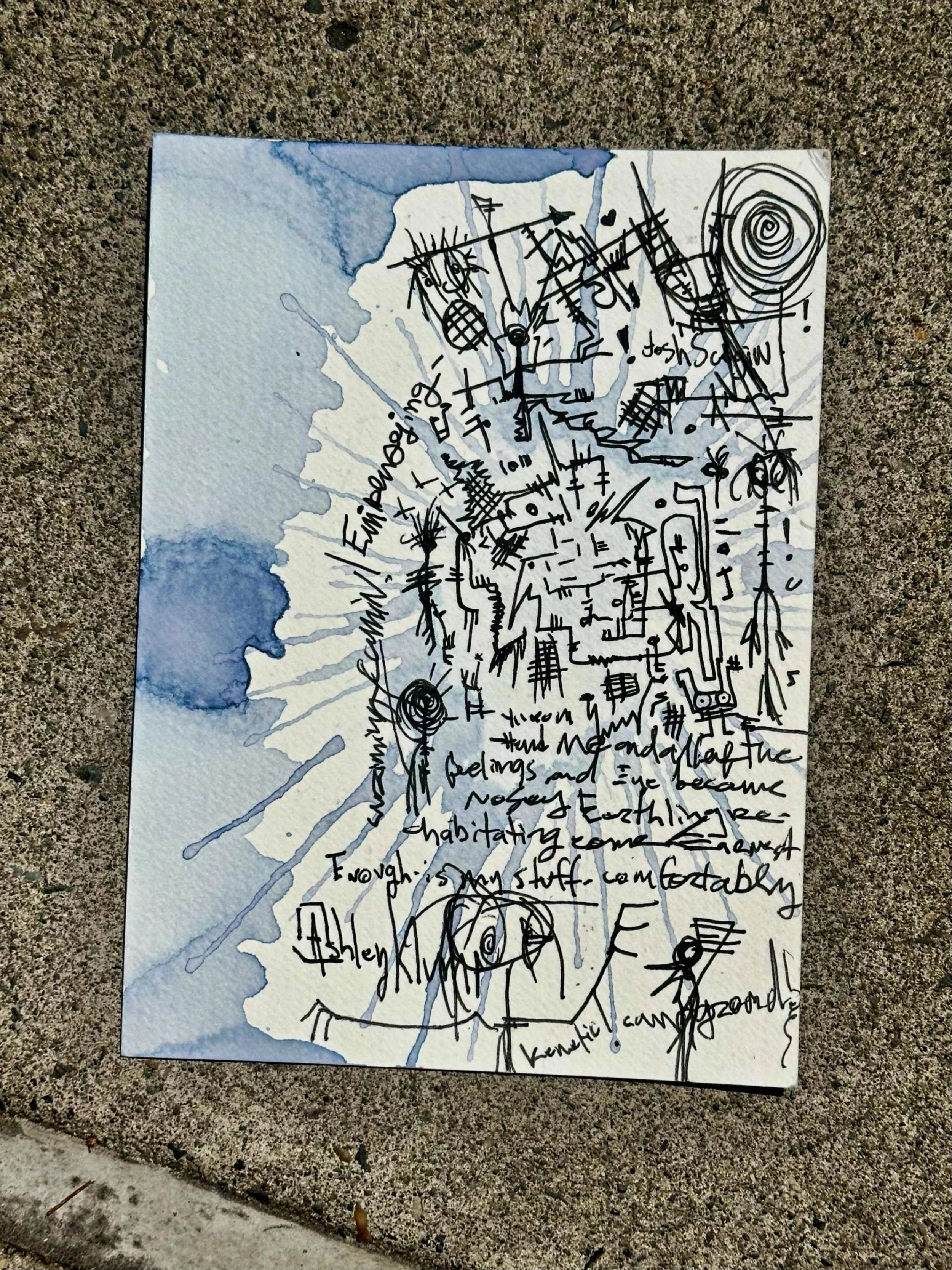 Enough Is My Stuff // $20 // abcorduroy.com // #art #magic #zzzwalking #watercolor #postcard