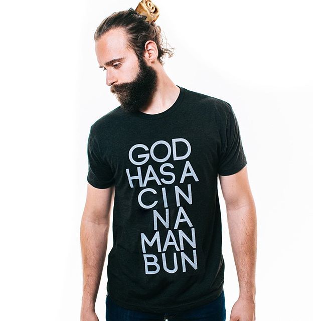#manbun #cinnamanbun #beard #graphic #tshirt #godbless