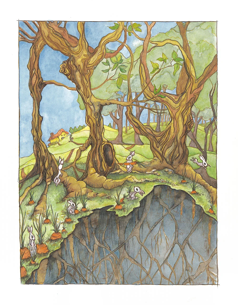 Bunnies Pulling Carrots