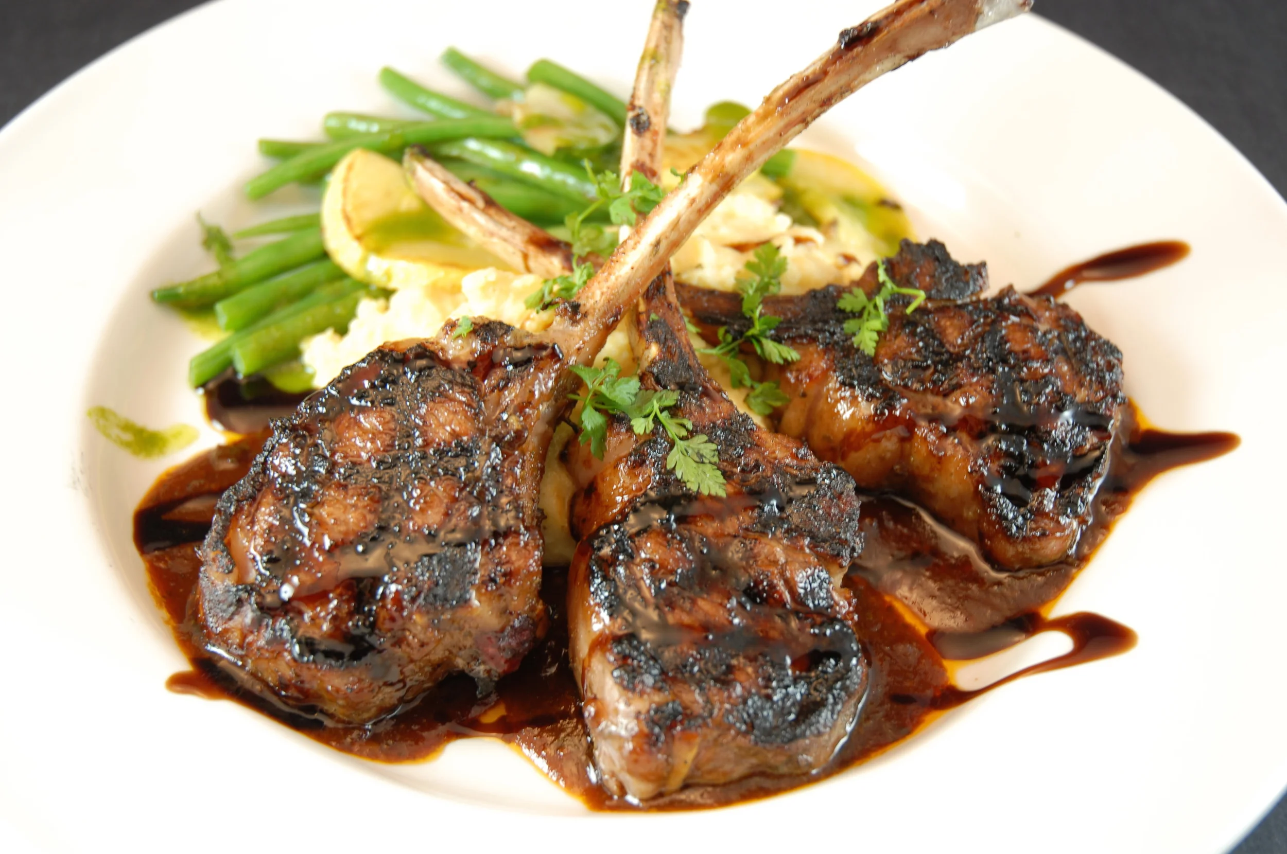 LAMB CHOPS Eight Single-Bone New Zealand Chops.