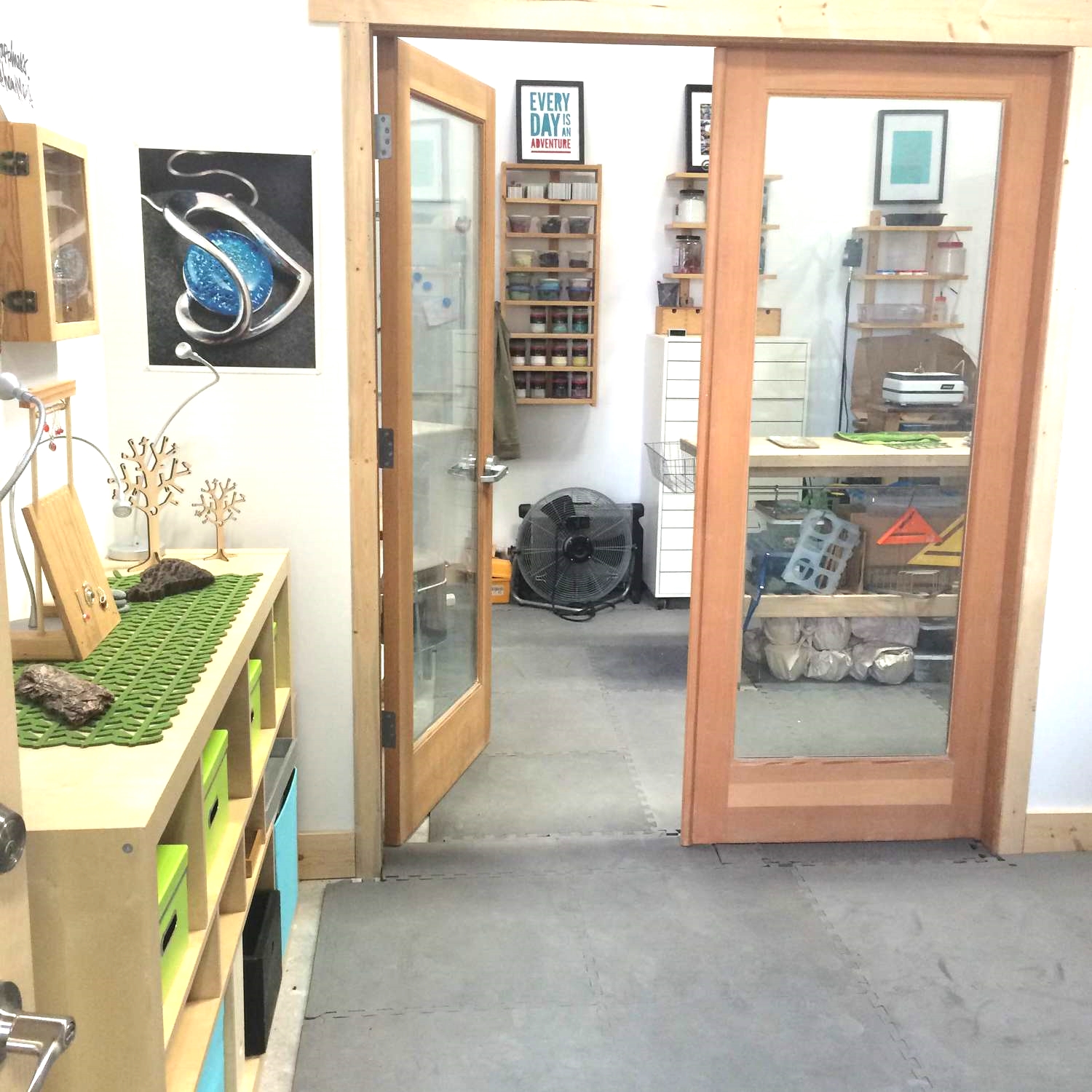 New Berkeley studio space of Marja Huhta of Glass Elements {AHAS member} 