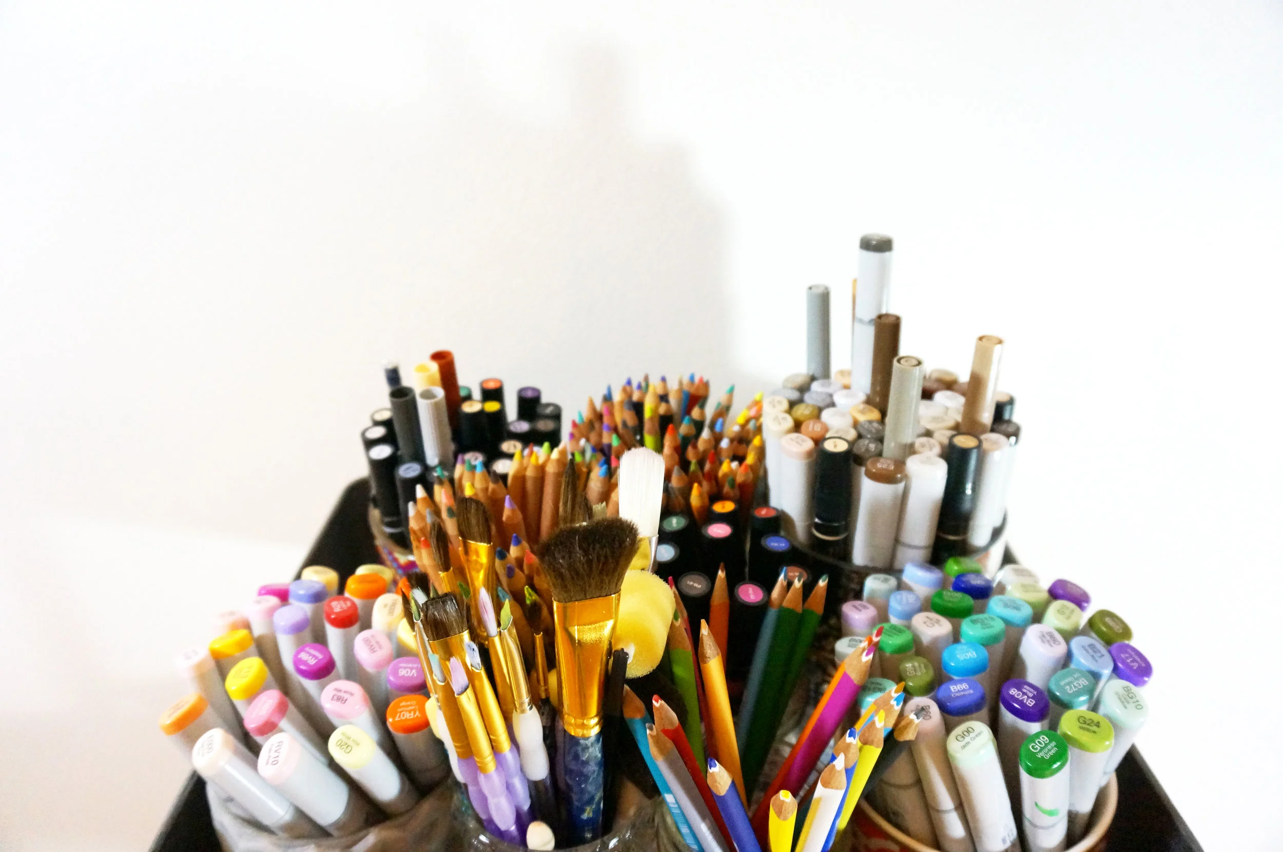Rendering is something I love to do, so I keep a basket of rendering tools by my drafting table for sketching out product ideas.