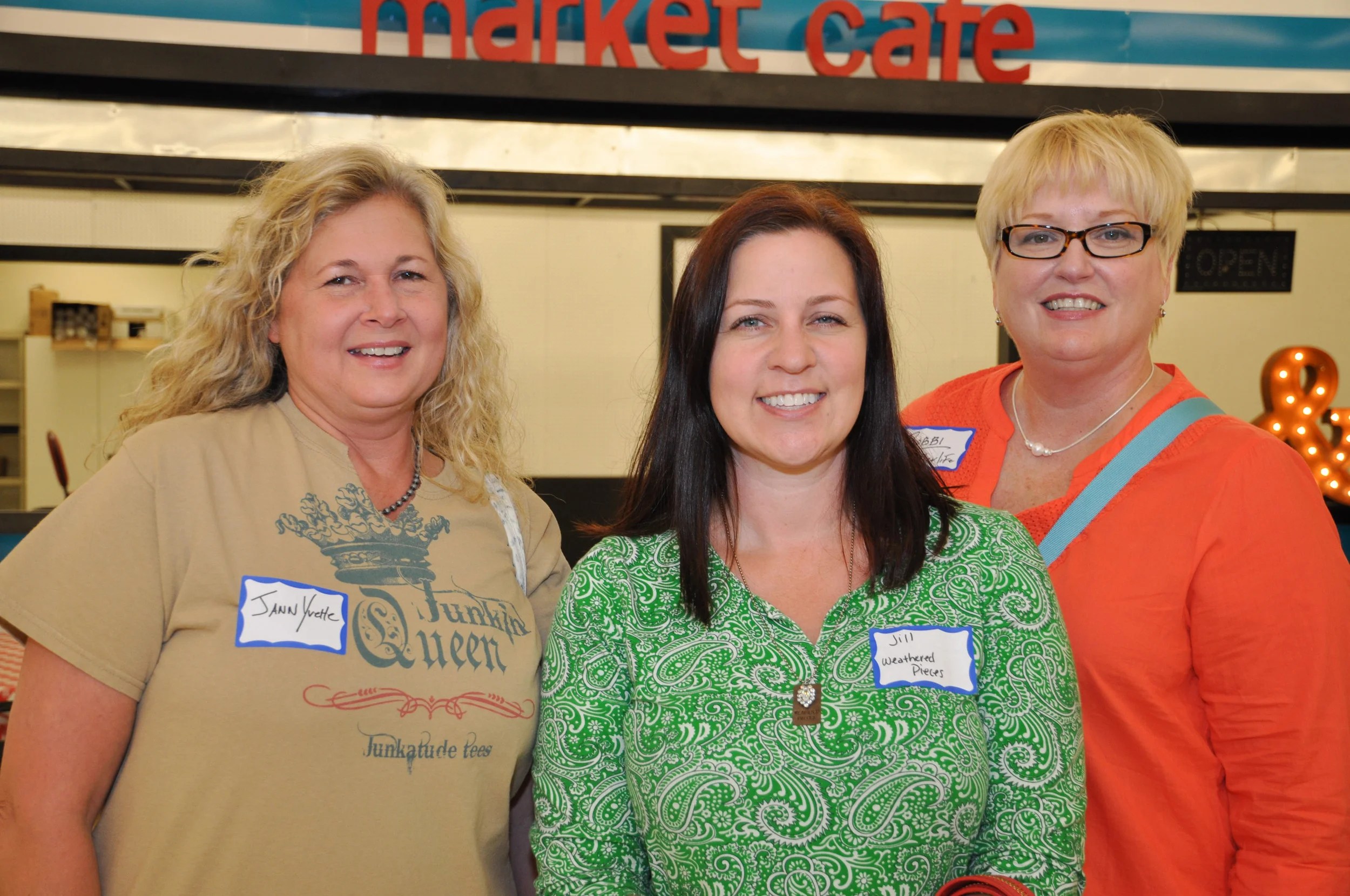Our own JannYvette from Confessions of a Junkaholic , Jill from Weathered Pieces , and Bobbi with BluWaterLife . 