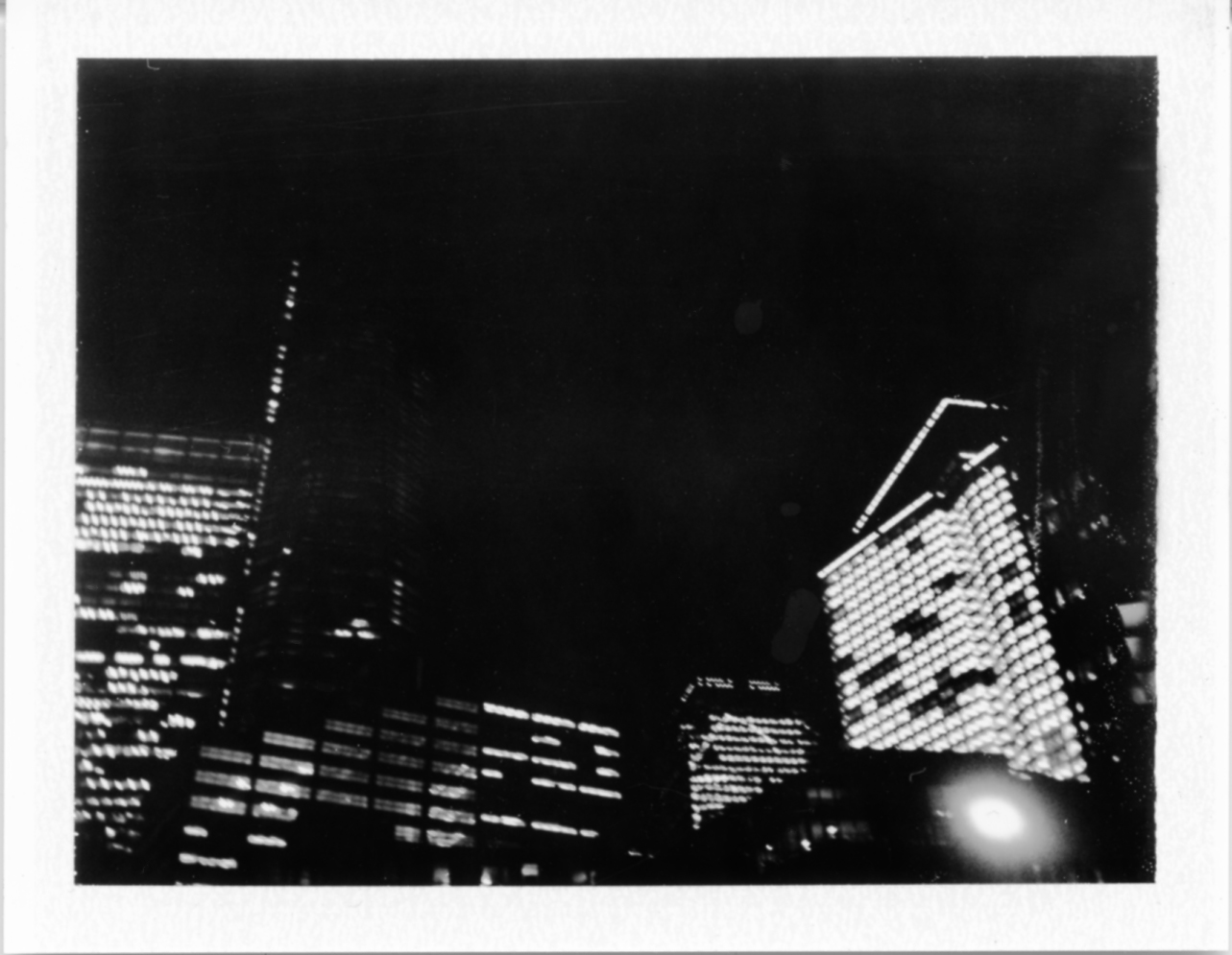 Financial District at night.