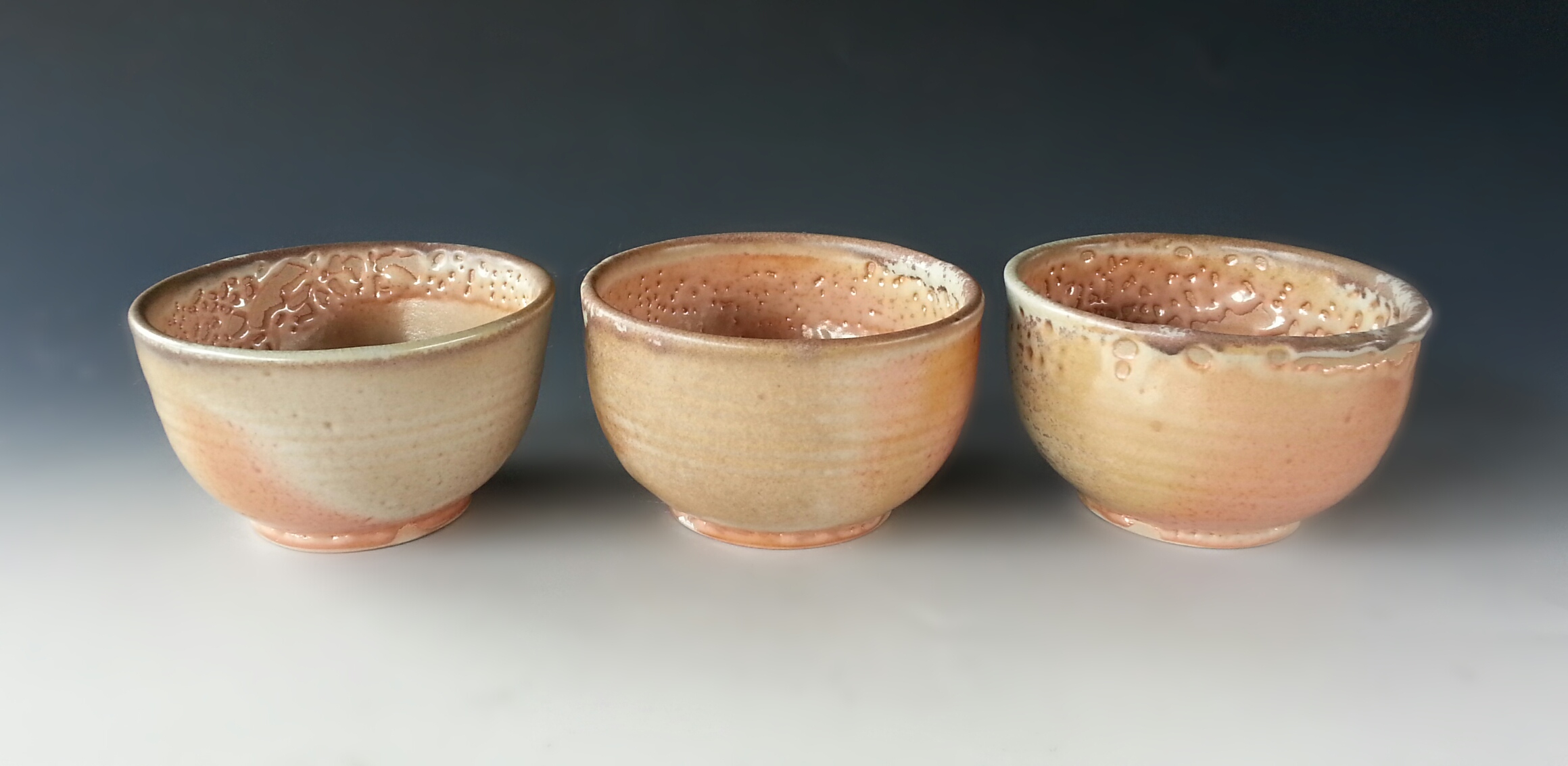 Wood-fired bowls glazed in Shino