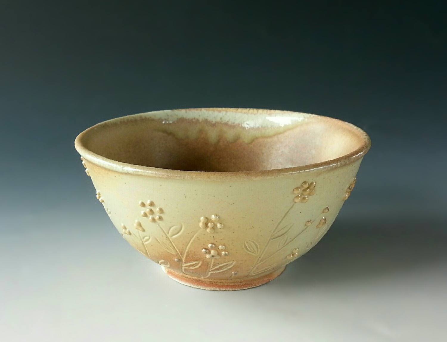 wood-fired, shino bowl