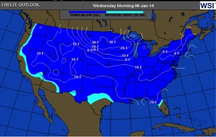  The deep freeze 1/6 - 1/8 2014 predicted more than 7 days prior to event. 