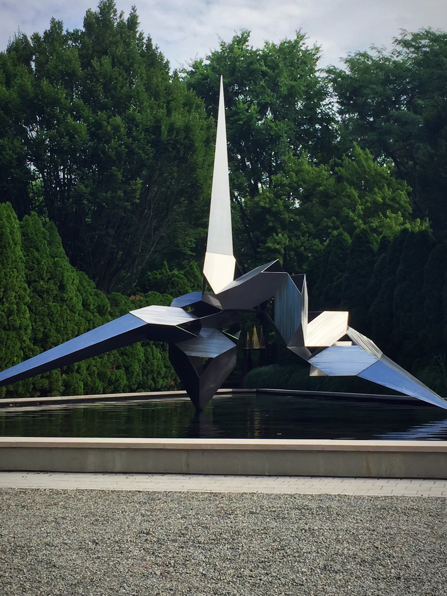 By the reflection pond