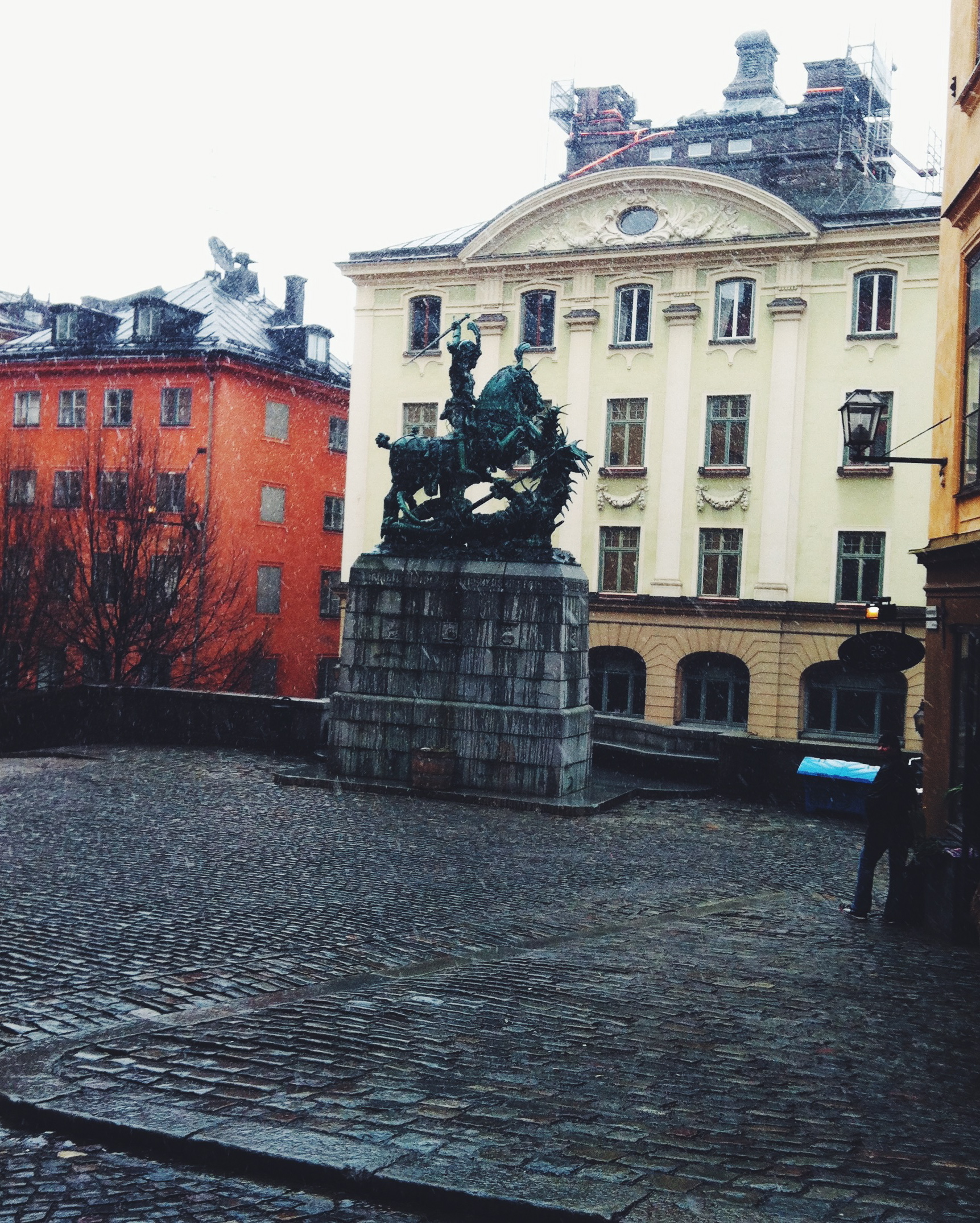 snowing in Gamla Stan