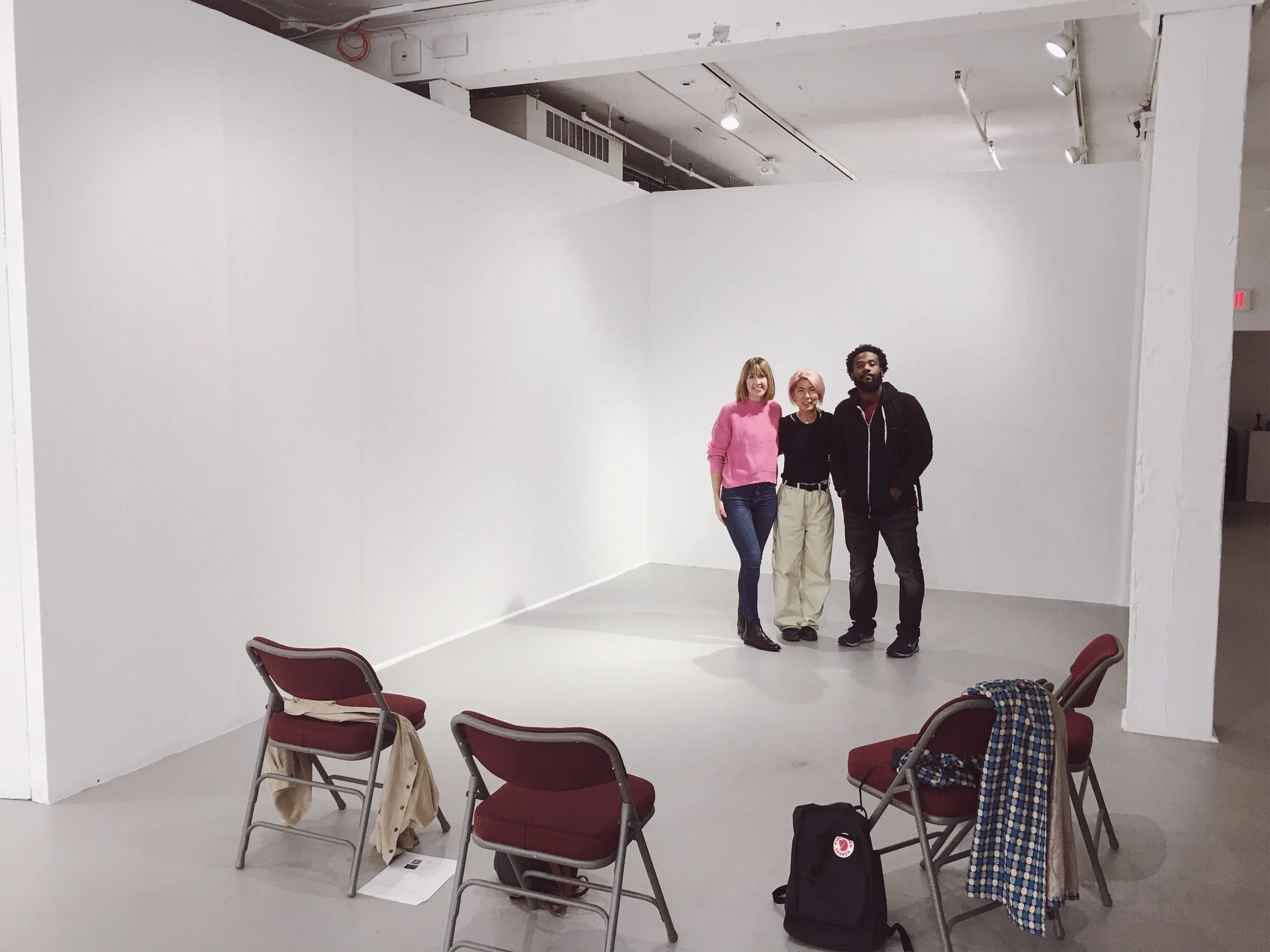 Kate Holcomb Hale, Soyoung L Kim, Stephen Hamilton - meeting for the first time to discuss our mural project