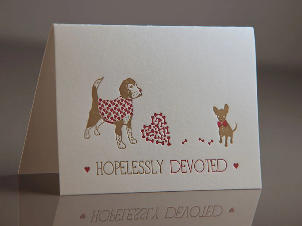 Letterpress Beagle Greeting Card