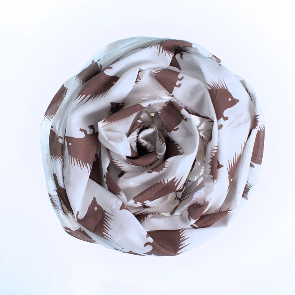 Organic Cotton Voile Hedgehog Scarf