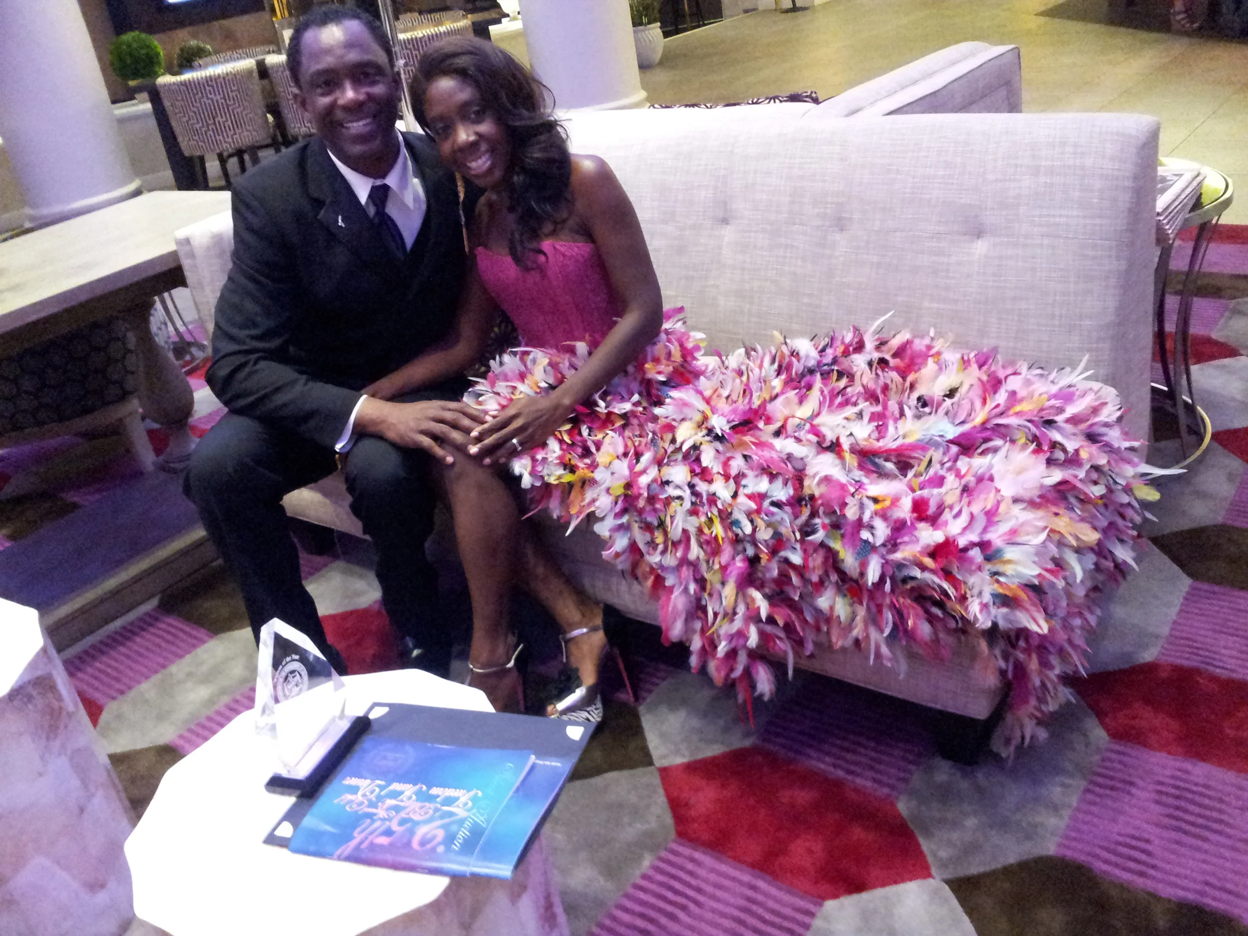 My sweet hubby and I had to get a photo of this dress!