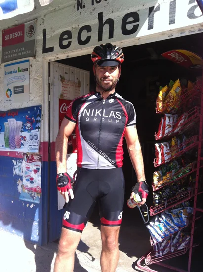 Making a pit stop on one of my solo rides in Mexico