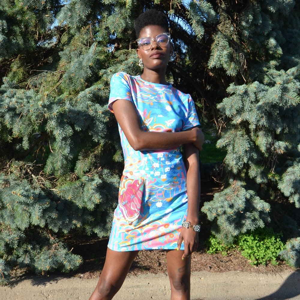 SS T-Shirt Dress - Jardin d'Eze  Danielle Everine