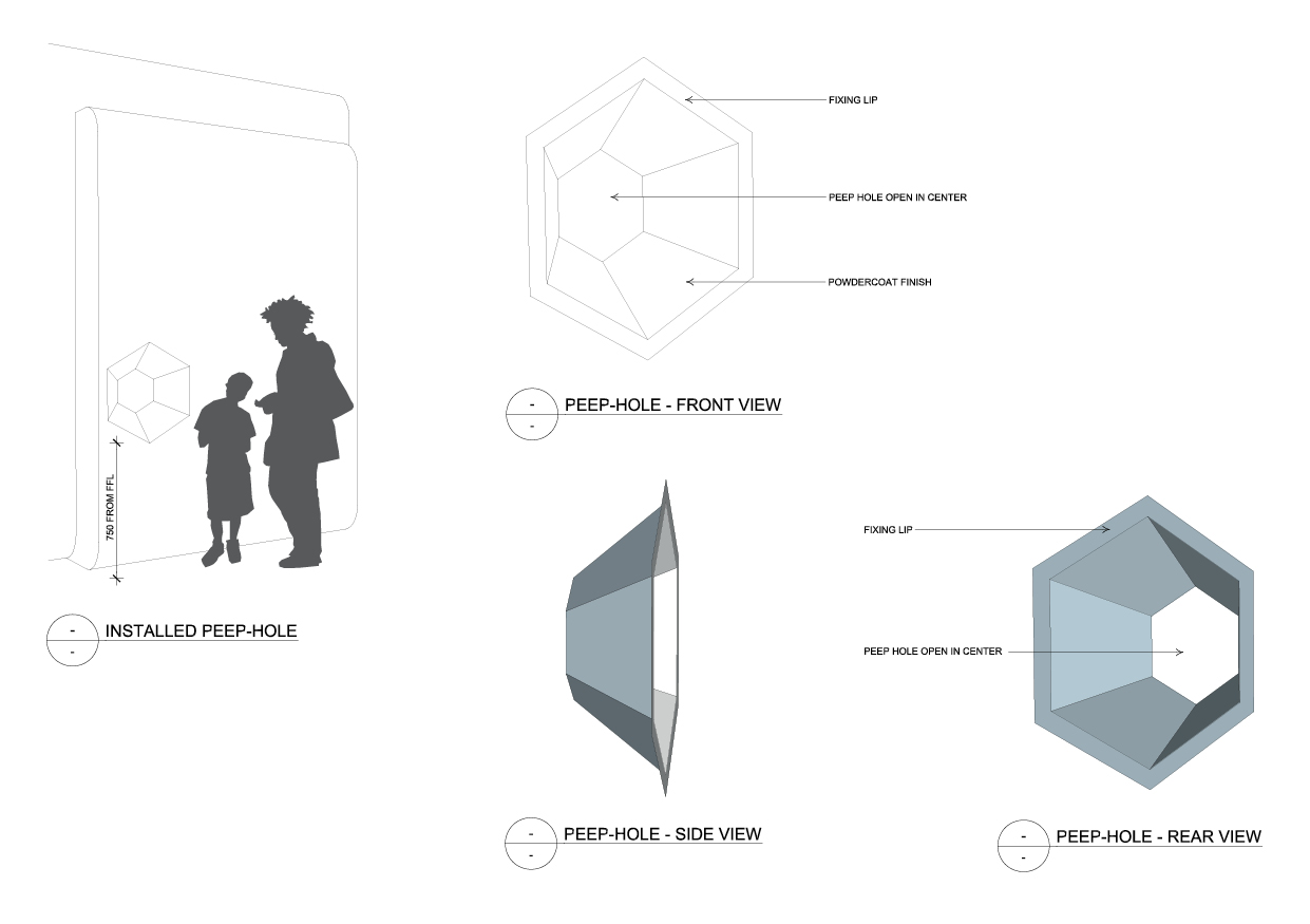 'Peep Hole' concept design derived from graphic treatment above.