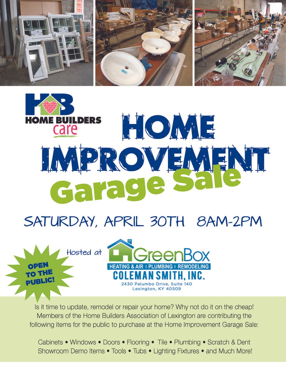 2016 Home Improvement Garage Sale Home Builders Care Home