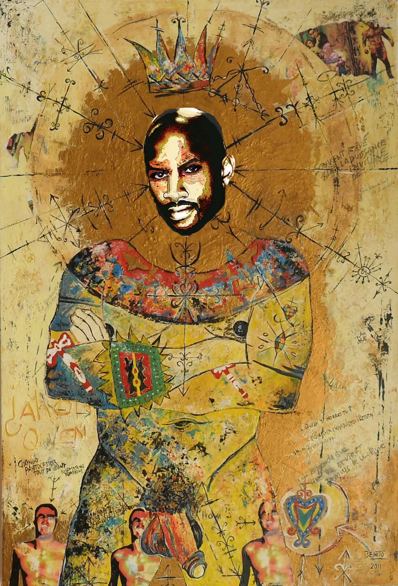 Benito Valadié - El reinado de Chango 2011, technique mixte, 65 x 97 cm.