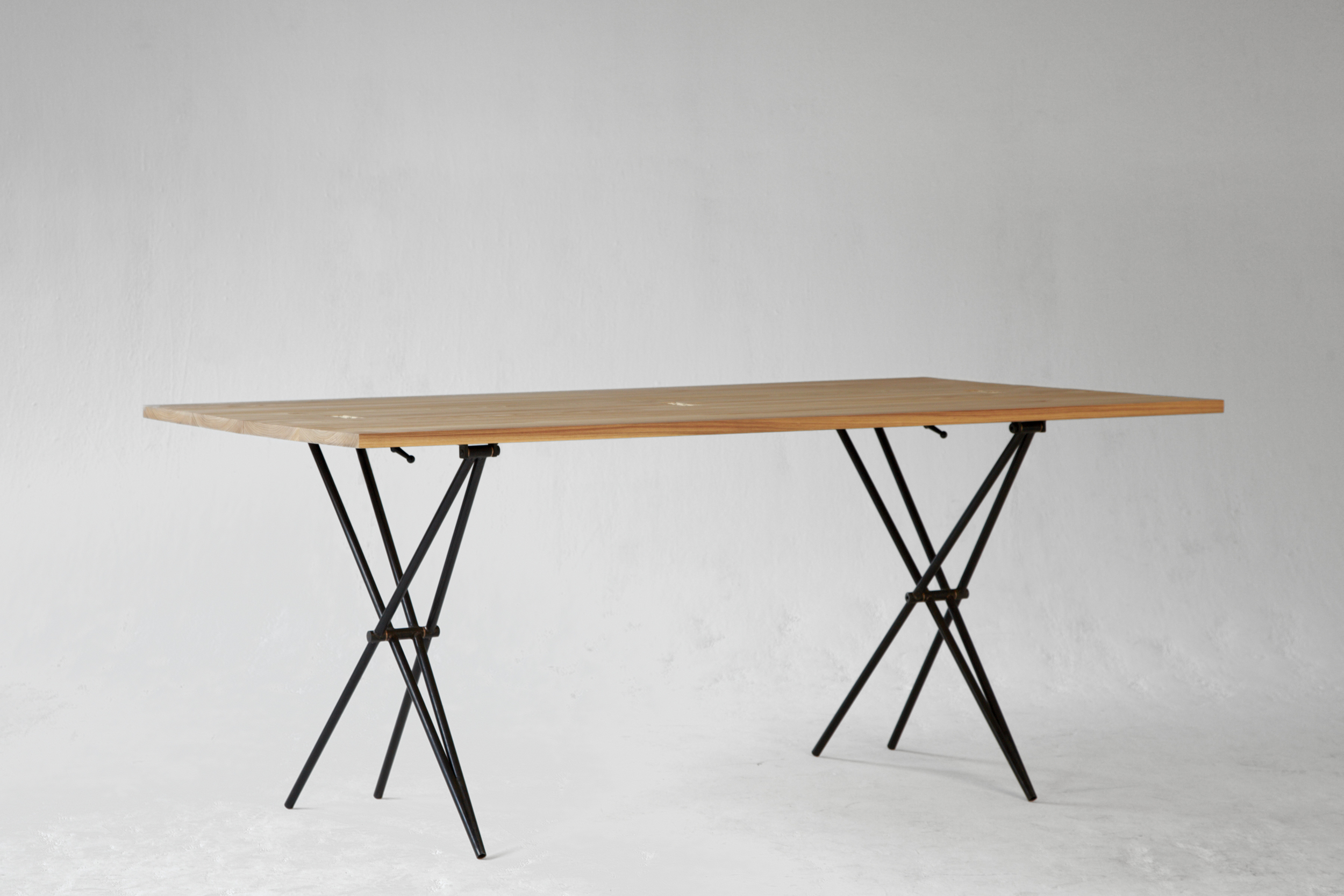  Configured as a 72" by 40" dining table, the Larmer table can seat 6 comfortably, 8 intimately. 