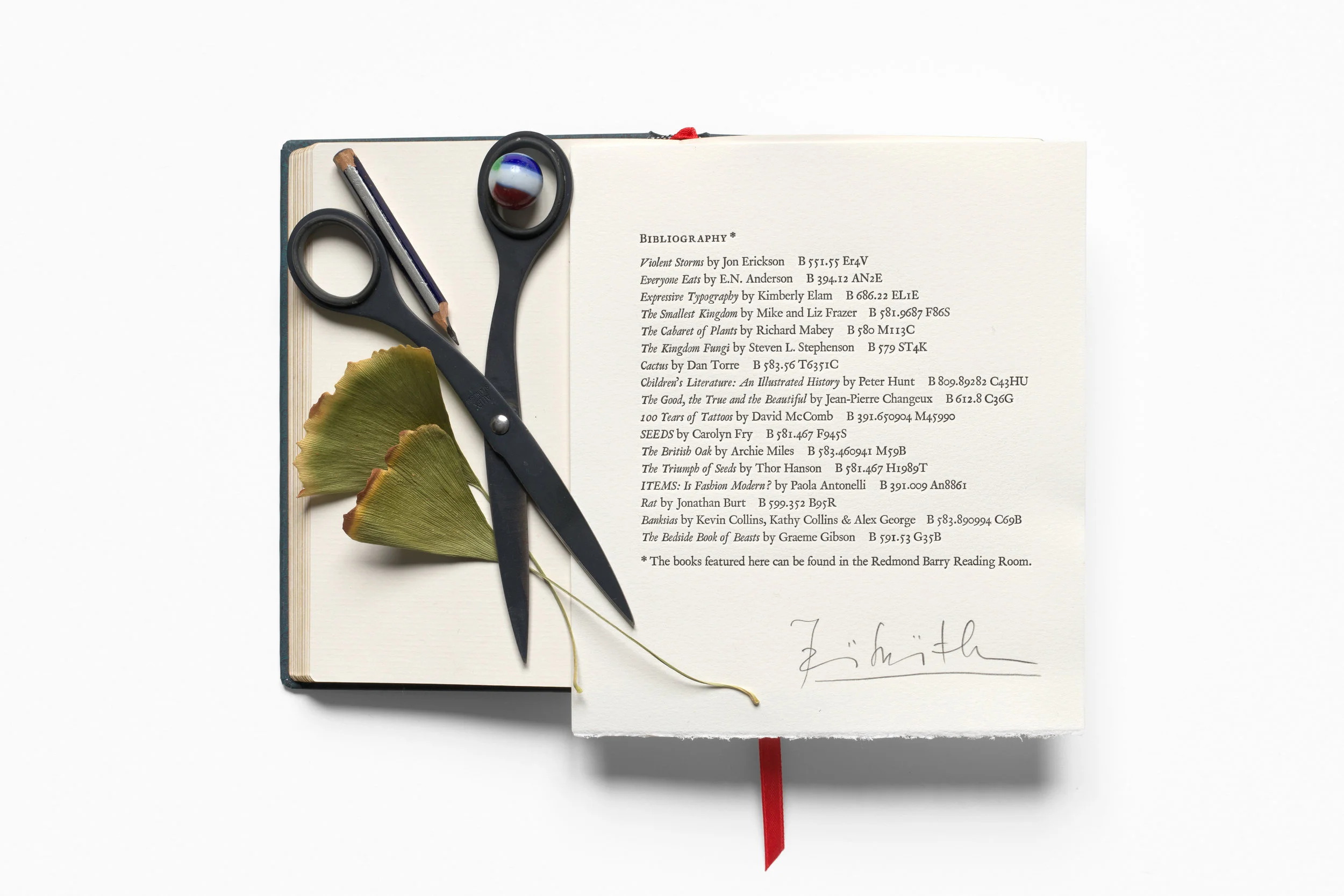 Open Book installation at State Library of Victoria (bibliography detail), by Tai Snaith