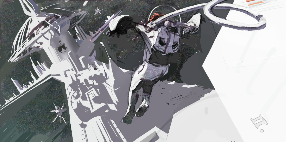 Astronaut sci-fi concept art. Film pre-production concept art by Paul Temple, Storyboard Artist and Illustrator.
