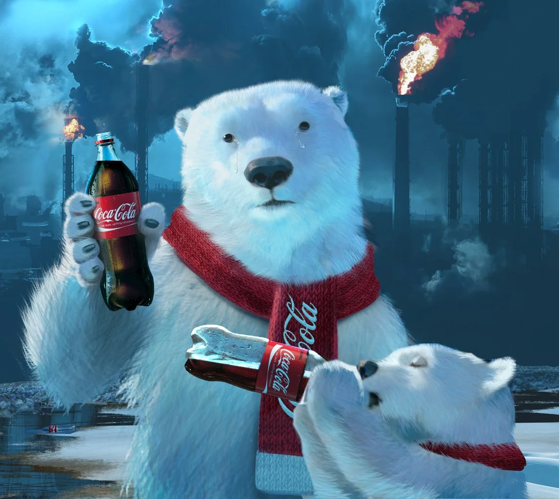  Anti Coco-Cola pollution illustration. Concept art by Paul Temple, concept artist.  