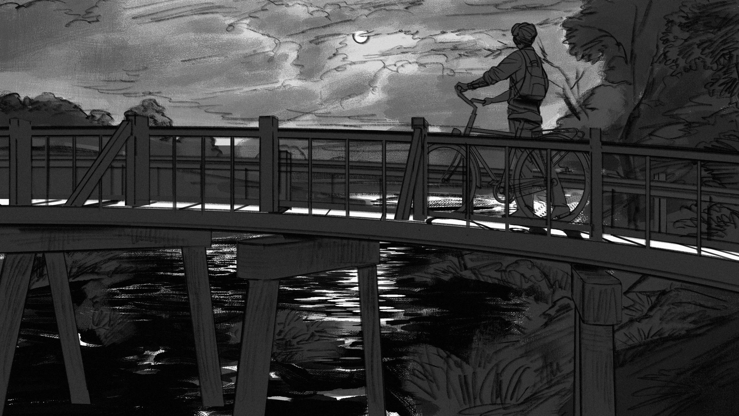  Horror film/movie concept and preproduction art by visual development and concept artist, Paul Temple.  