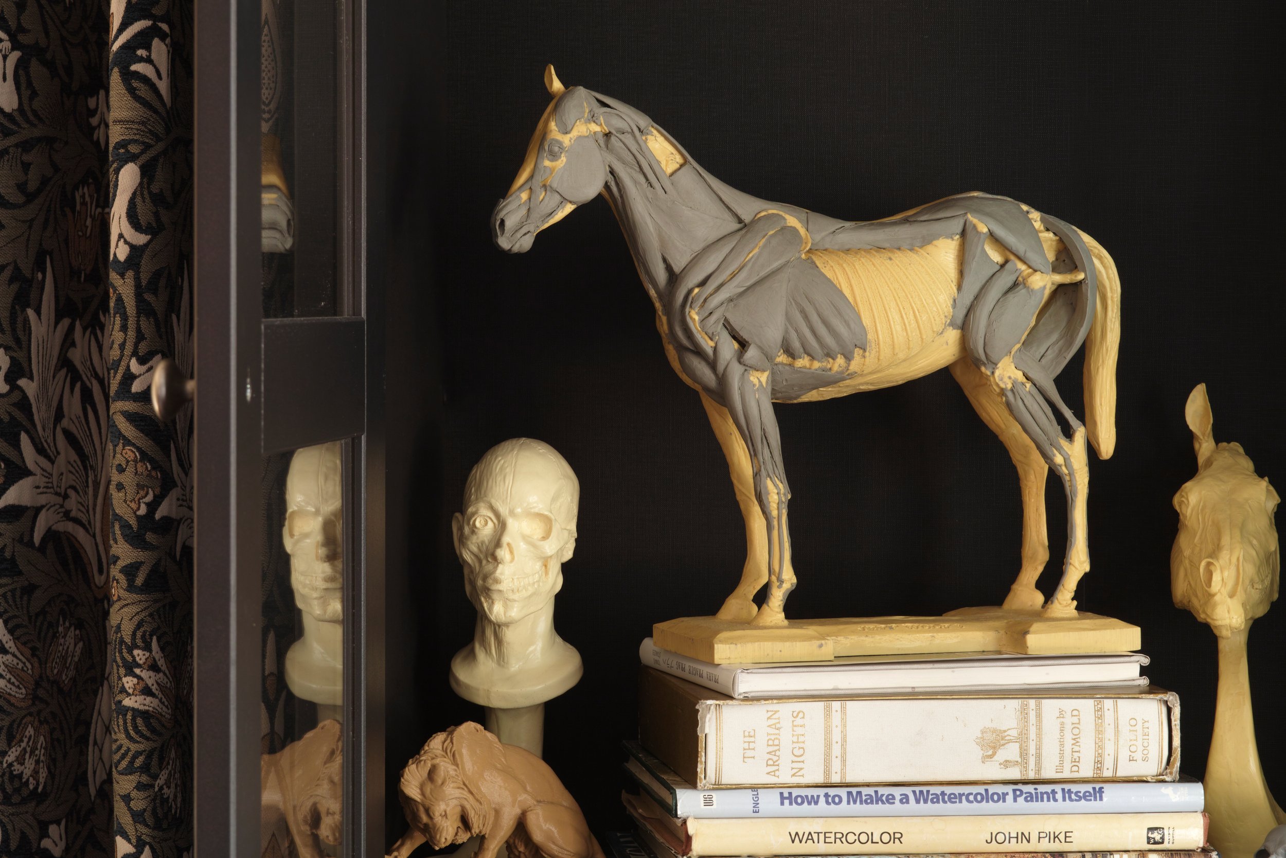  Horse anatomy clay sculpture for study. Sculpture by artist, Paul Temple. 