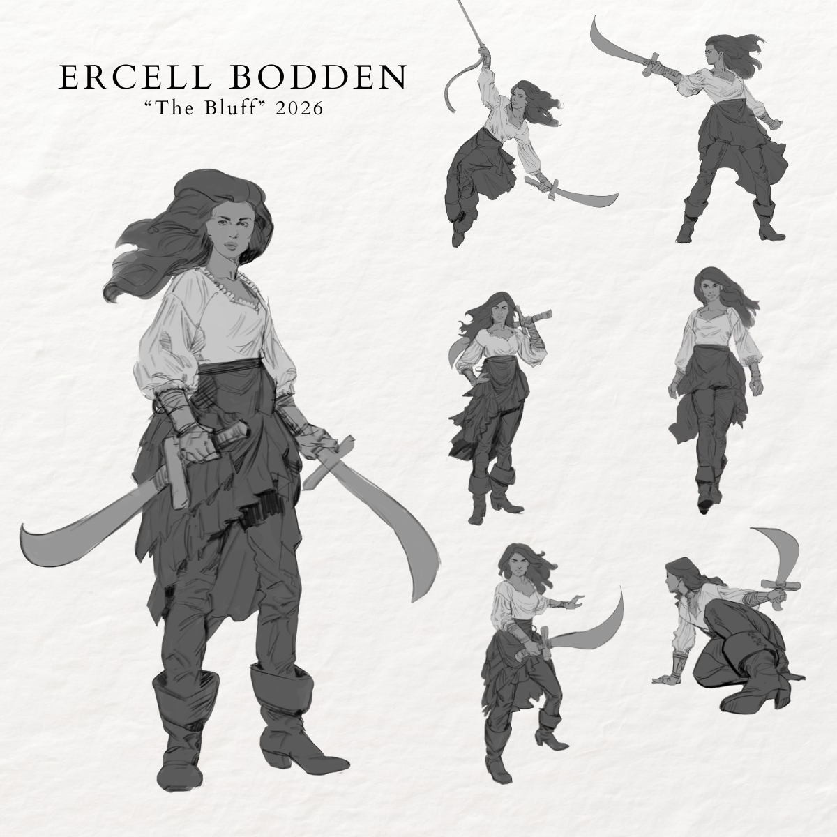  Prime Video Amazon MGM Studios concept art for “The Bluff” film. Character, Ercell Bodden “Bloody Mary”, concept art by Paul Temple.  
