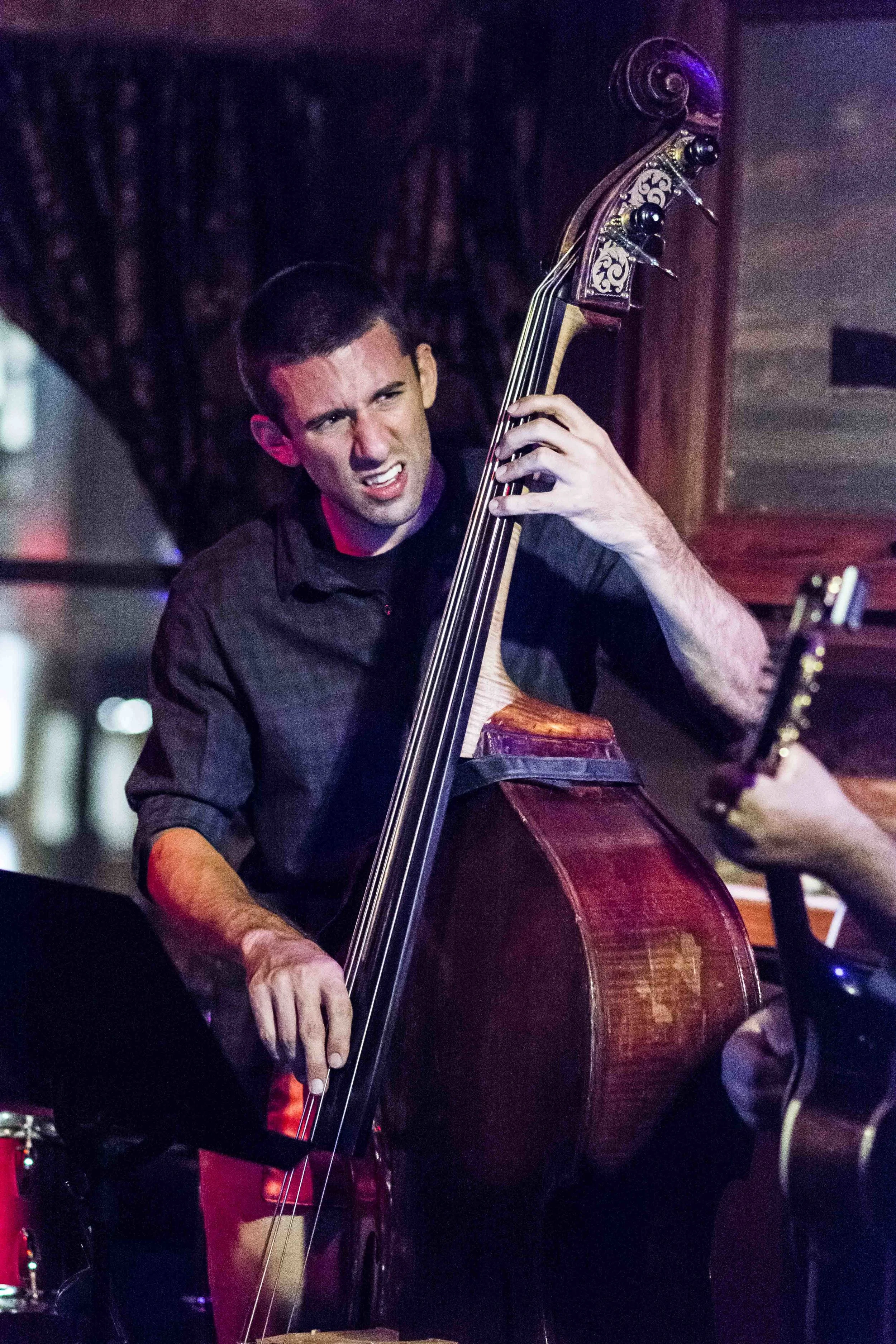 Ed Hrybyk on bassat the DC Jazz Jam - Sunday September 20, 2015
