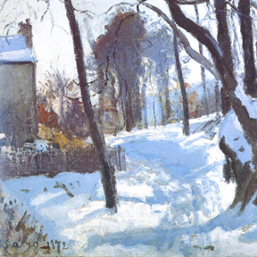 Camille Pissarro, "Louveciennes" (detail), 1872
